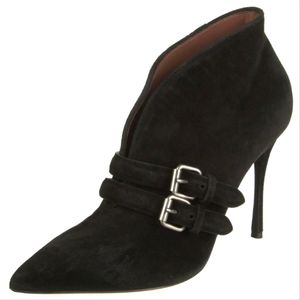 NIB Tabitha Simmons Mellisa Black Suede Pointed Toe Ankle Boots Size 40